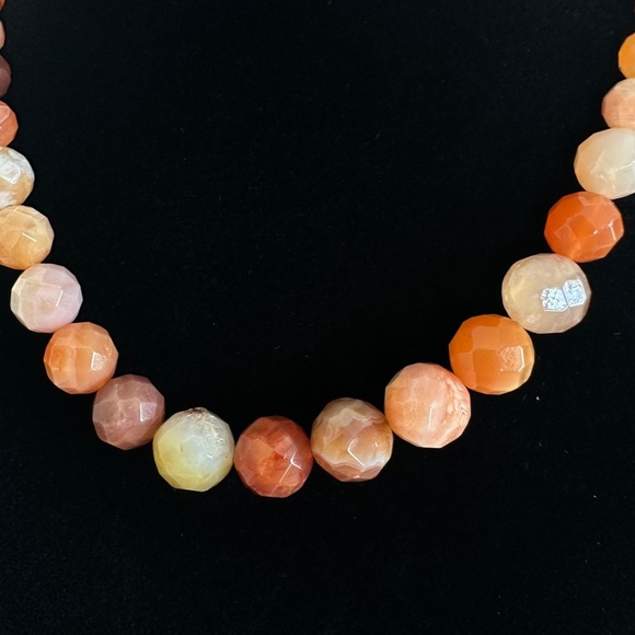 Jay King Carnelian Agate Faucted Beaded Necklace - Picture 2 of 6
